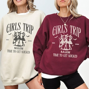 Salem Shirt, Salem Witch Sweatshirt, Girls Trip Halloween theme, Girls Trip Salem Sweatshirt, Time to get wicked shirt, Salem Massachusetts
