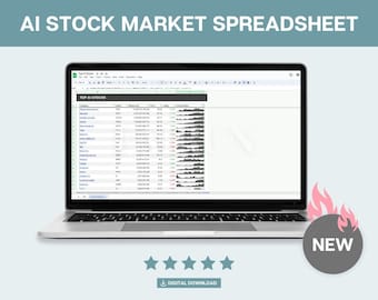 AI Stock Börse Tabelle: Google Sheets Portfolio Tracker (Digitaler Download)