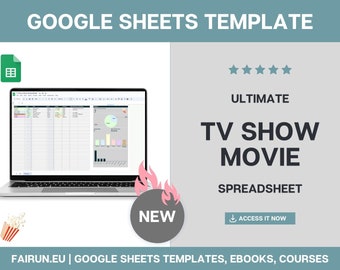 TV & Movie Tracker Spreadsheet: Streaming Log, Personal Library (Digital Download)