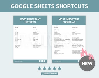 Google Sheets Shortcut PDF: Keyboard Cheat Sheet (Digital Download)