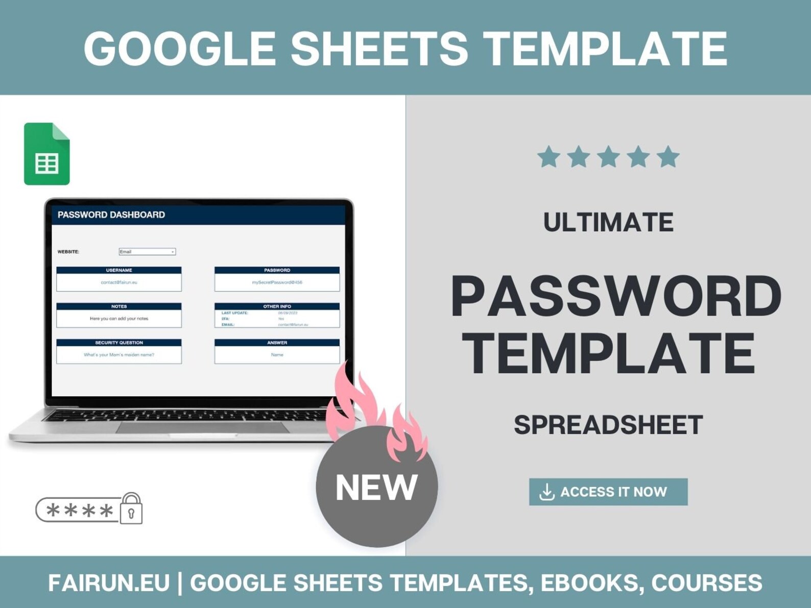 Google Sheets Password Manager Template (digital Download) - Etsy