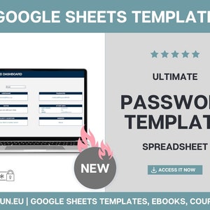 Plantilla de administrador de contraseñas de Hojas de cálculo de Google (descarga digital)