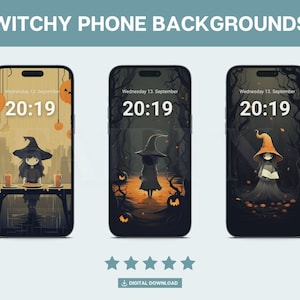Witchy Phone Backgrounds - Autumn Wallpaper for iPhone & Android - Cute, Spooky Witchy Cellphone Wallpaper, Mobile and Lockscreen Ready