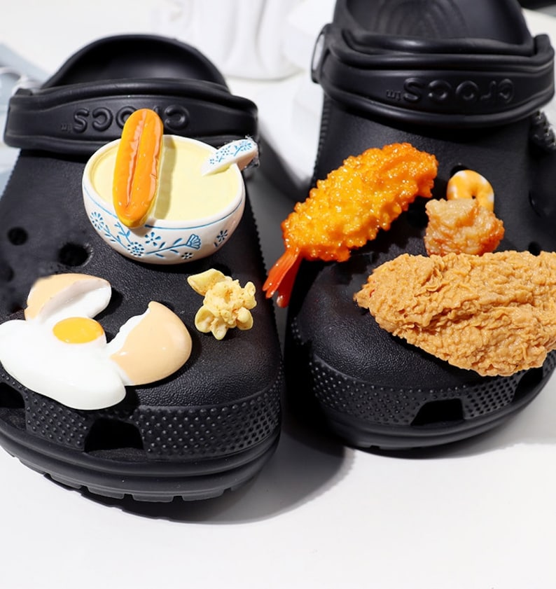1PCS Real Food Crocs Charm Jibbitz Realistic Fried Chicken Etsy Hong Kong