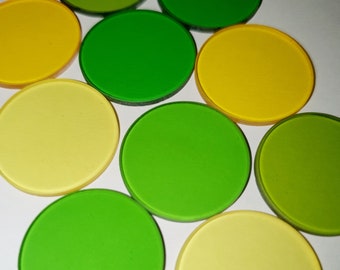 Shades of Yellow & Green Transparent Glass Discs