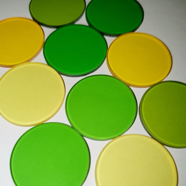 Shades of Yellow & Green Transparent Glass Discs