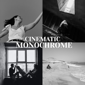 Lightroom Presets, Mobile Presets, Cinematic Monochrome  Presets Bundle, Portrait Lightroom Filters, Beauty, Blogger, Instagram, Selfie BW