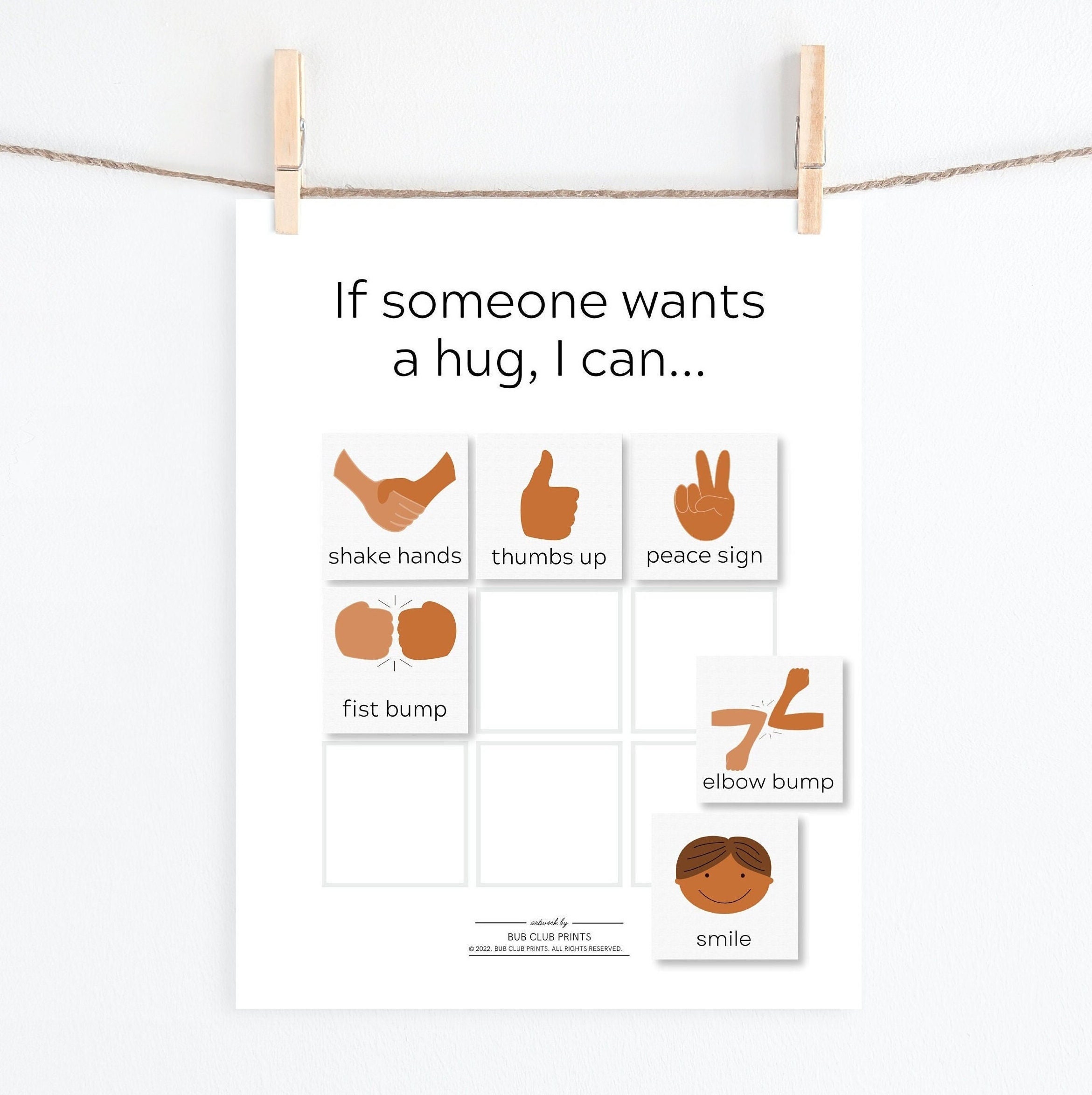 Kid's Choice Chart - Hug Choice Chart - Choice Chart - Body Autonomy ...