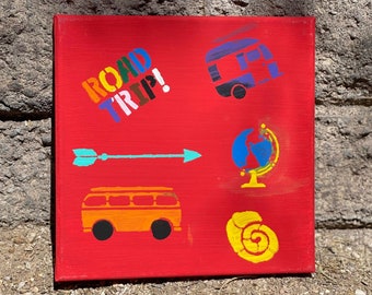 Stretched Canvas Painting - "Road Trip"