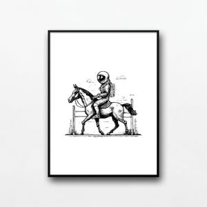 Astronaut Cowboy Print | Astronaut Cowboy Art | Astronaut Cowboy Poster | Horse | Astronaut | Home Decor | Digital Download | Printable Art
