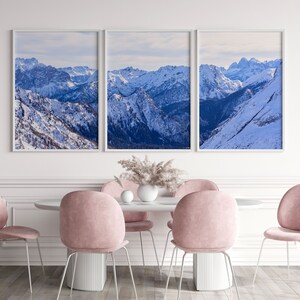 Set of 3 Dolomites Panorama on Winter