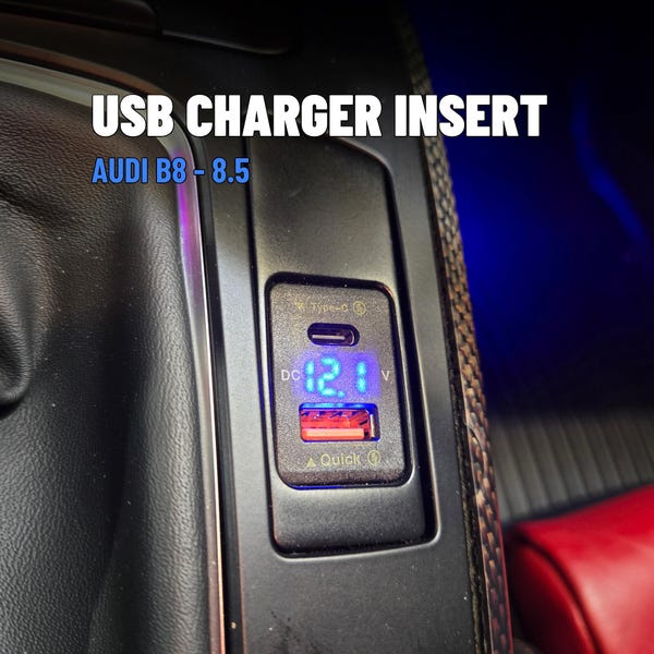 Console central com carregamento USB-C para Audi B8 B8.5 - (A4 A5 Q5 S4 S5)