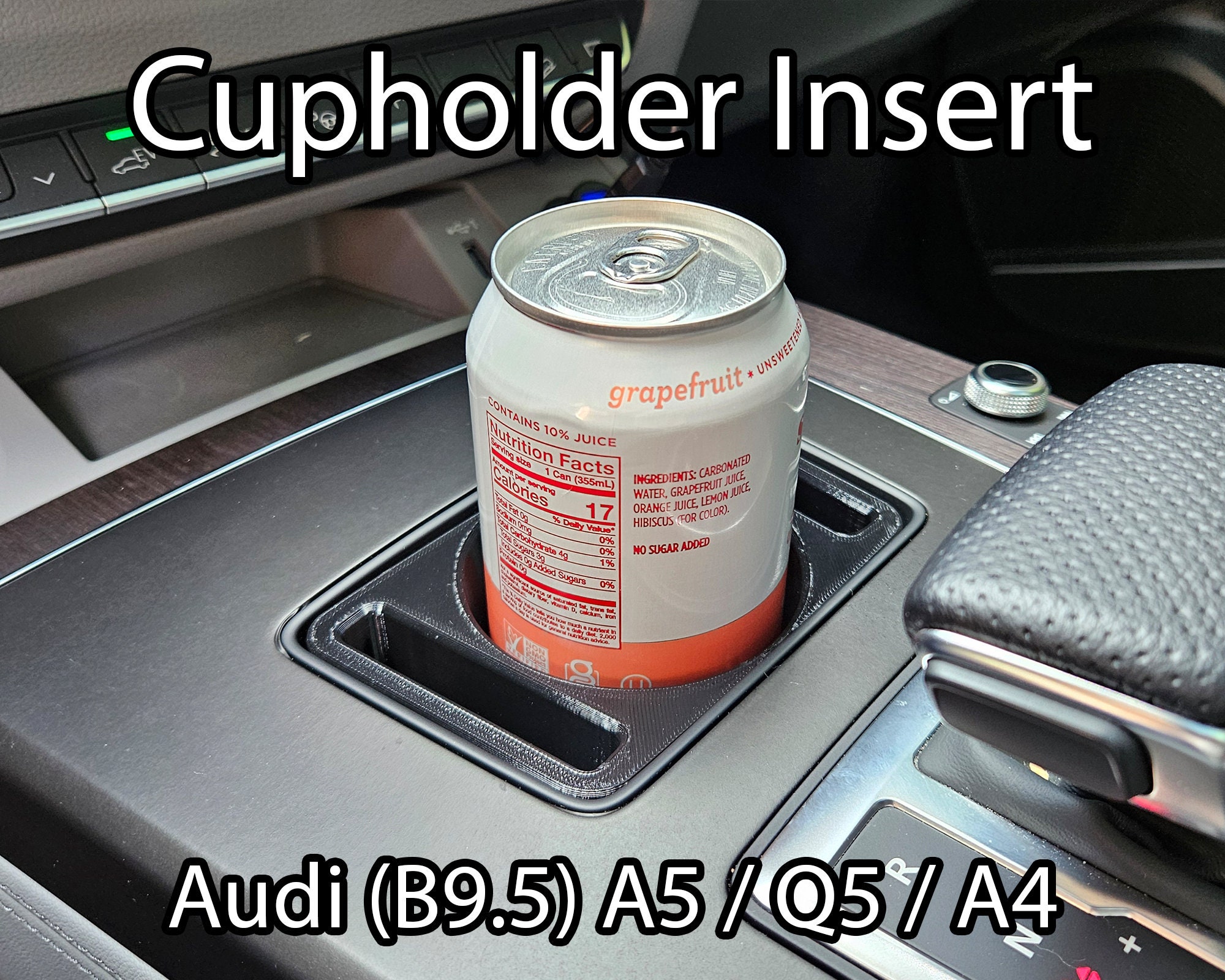 Center Console Cupholder / Phone Holder Insert for Audi Q5 / A5 / A4 B9.5 (2020+)