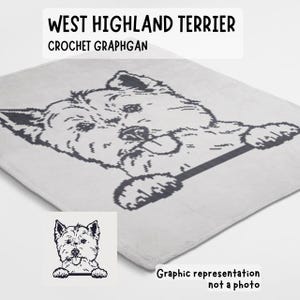 West Highland Terrier crochet blanket pattern made using sc graphgan chart dog