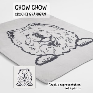 Chow Chow crochet blanket pattern made using sc graphgan chart dog