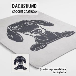Padrão de manta de crochê Dachshund feito usando gráfico de ponto baixo.