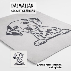 Dalmatian crochet blanket pattern made using sc graphgan chart dog