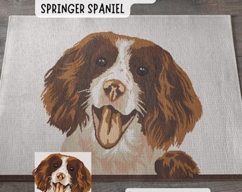 Springer Spaniel crochet blanket pattern made using sc graphgan chart cute puppy dog