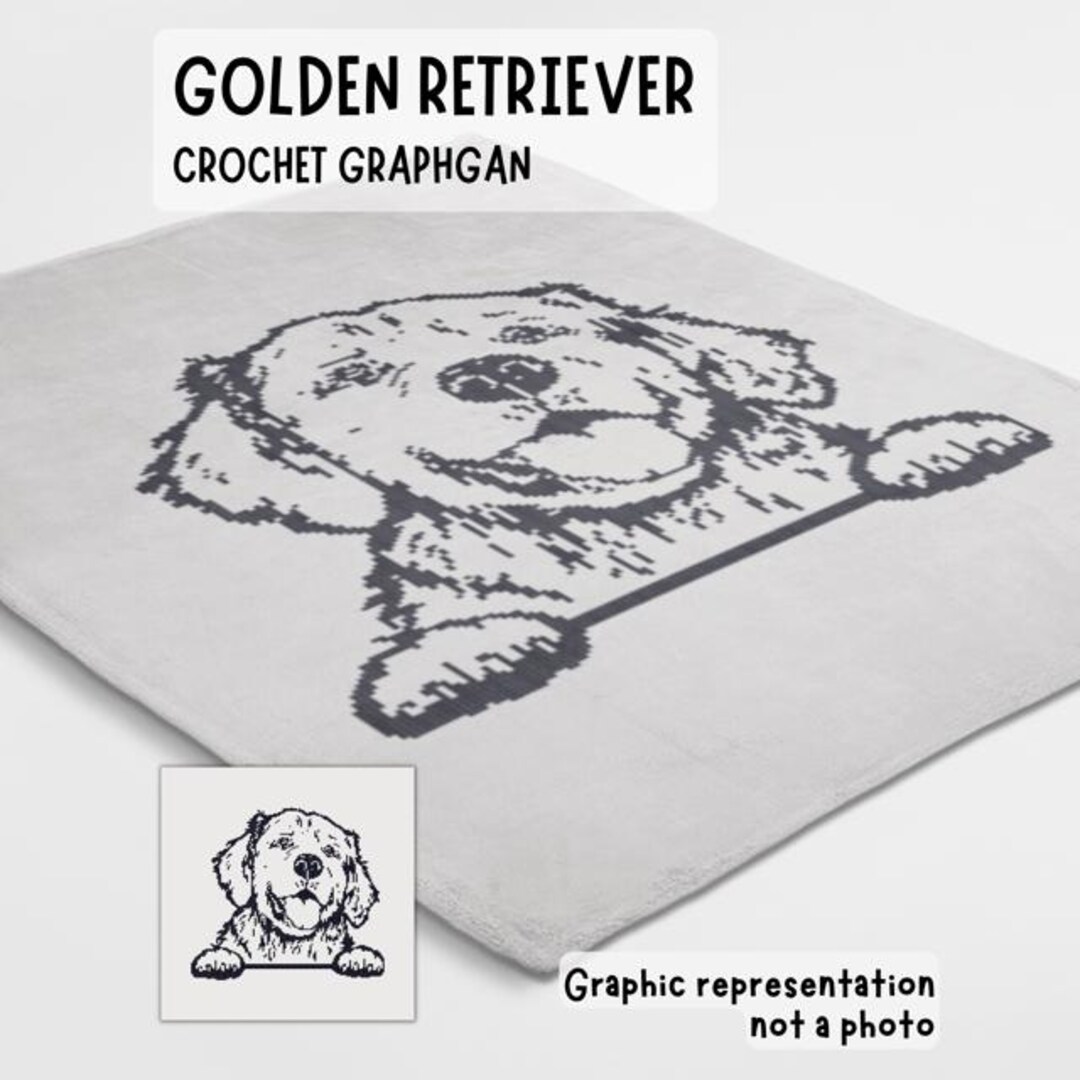 Dog Graphgan Patterns Golden Retriever Crochet Blanket Pattern Made Using Sc Graphgan Chart ...