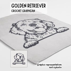 Golden Retriever crochet blanket pattern made using sc graphgan chart dog