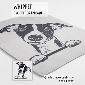 Whippet crochet blanket pattern made using sc graphgan chart dog