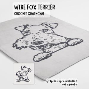 Wire Fox Terrier crochet blanket pattern made using sc graphgan chart dog
