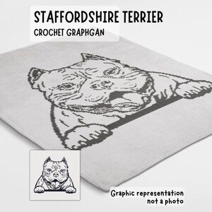 American Staffordshire Terrier crochet blanket pattern made using sc graphgan chart Staffy dog