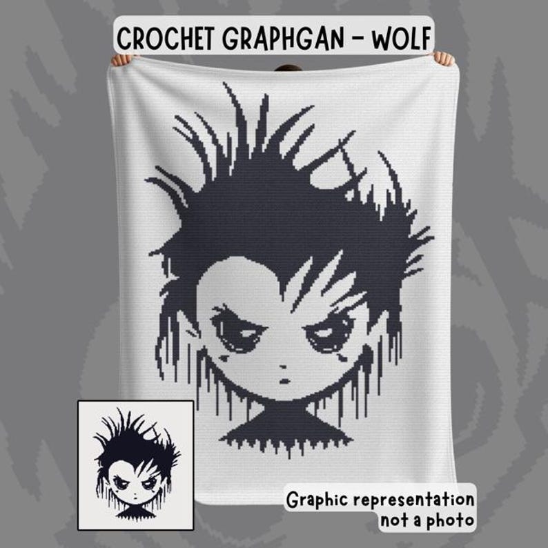 Character Graphgan Crochet Graphgan PDF Pattern for SC Stitches - Wolf Goth Character ...