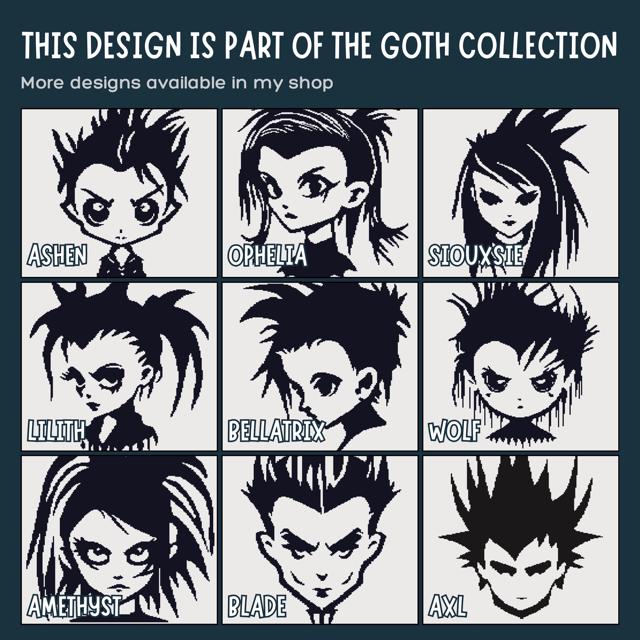 Character Graphgan Crochet Graphgan PDF Pattern for SC Stitches - Blade Goth Character - Etsy
