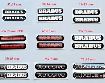 Emblems, stickers 3D, logo, badge, Aufkleber for Smart 450 451 453 454 and Mercedes Brabus AMG 2 pcs.