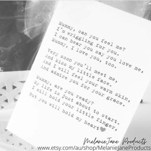 Mum to be poem card/print