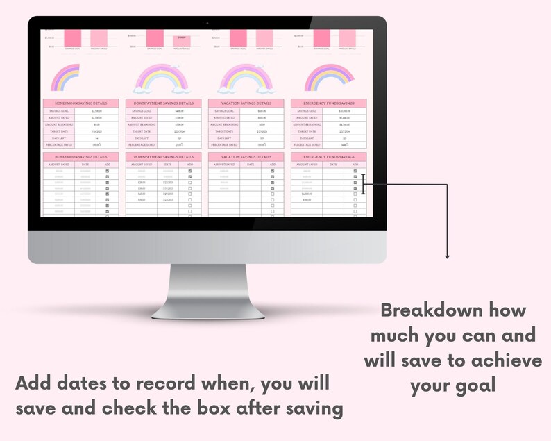 Digital Savings Planner Spreadsheet Green Google sheets Savings Template Progress Tracker Sheet Savings Goal Tracker Digital budget Planner