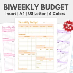 Biweekly Paycheck Budget Planner printable Biweekly Budget sheet Biweekly Budget Planner Template Biweekly savings tracker