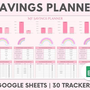 Digital Savings Planner Spreadsheet Green Google sheets Savings Template Progress Tracker Sheet Savings Goal Tracker Digital budget Planner