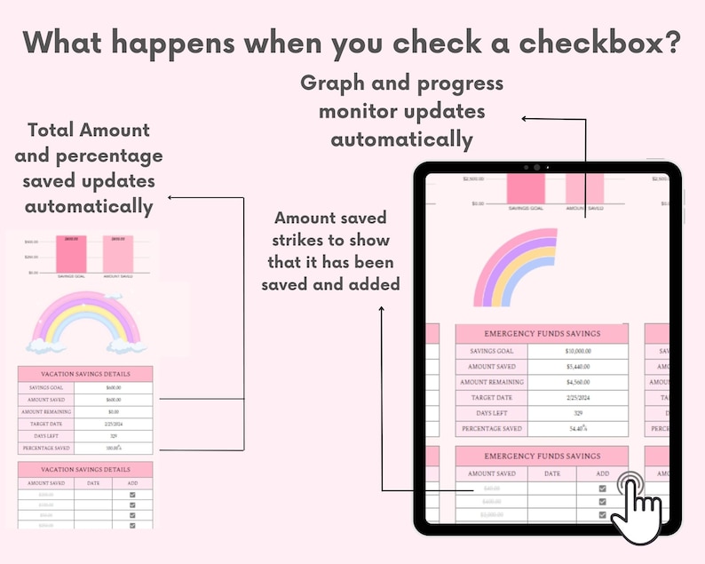 Digital Savings Planner Spreadsheet Green Google sheets Savings Template Progress Tracker Sheet Savings Goal Tracker Digital budget Planner