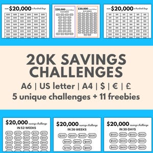 20k savings challenge 26 week savings challenge 20000 savings challenge realistic money savings in 100 days a6 House savings chart goal