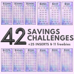 Savings Challenge Printable 5000 3000 10k Savings Challenge Bundle A6 Size Mini Savings Challenge Trackers 1000 Savings Challenge Set Of 42