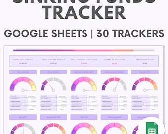 Foglio di calcolo per il monitoraggio dei fondi di ammortamento Foglio di calcolo Google Tracker finanziario Tracker delle spese Modello di pianificatore di risparmi digitali Modello di risparmio per i fondi di ammortamento