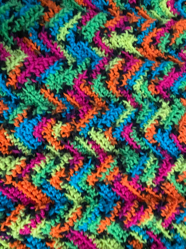 Neon Crochet Blanket Etsy