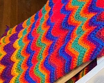 Colorful Stripes Crochet Blanket