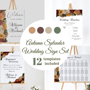 Customizable Fall Wedding Sign Set