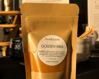 Bonlemon Golden Milk Tea Mix 1.90 oz, Golden Milk Tea, Golden Milk Powder, Turmeric Milk, Turmeric Latte, Turmeric Milk Mix, Golden Tea