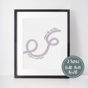 Le progrès n’est pas linéaire Affiche imprimable, Décor de bureau de thérapie, Travail social scolaire, Conseiller Wall Art, Perfectionniste, La guérison n’est pas linéaire