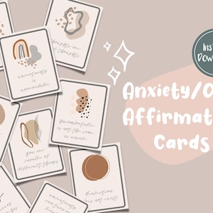 Anxiety OCD Affirmation Cards, Therapy Flashcards, School Social Worker, Anxiety Resources, ERP Therapist, Anxiety Help, OCD Poster, Coping