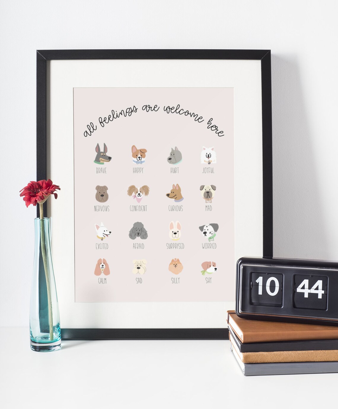 Feelings Chart Dogs Emotion Chart Digital Printable Mental | Etsy