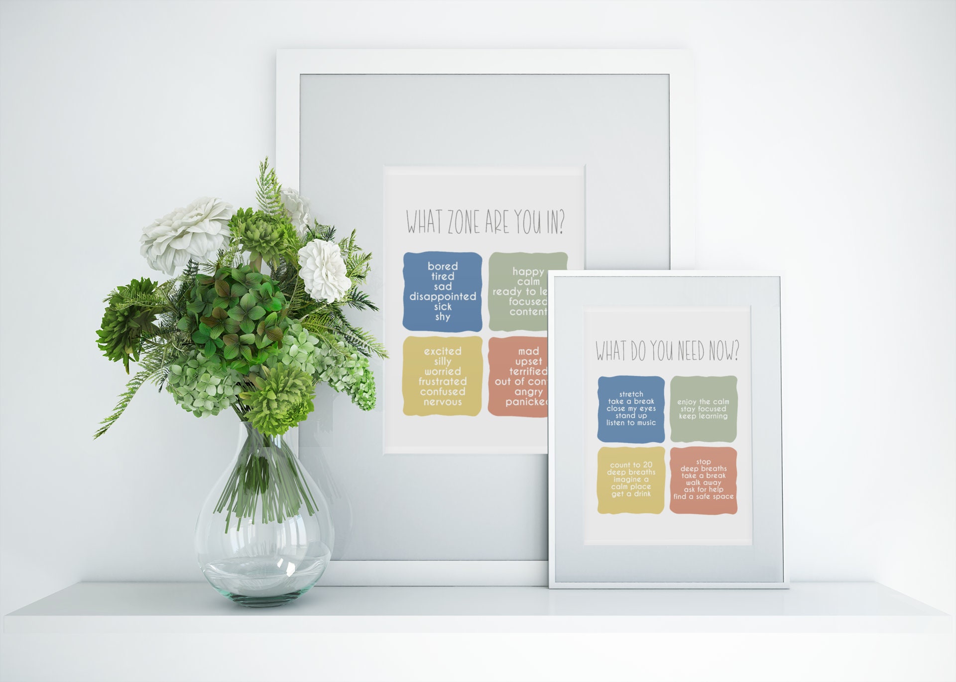 Zones of Regulation Poster, Classroom Calm Down Corner, Coping