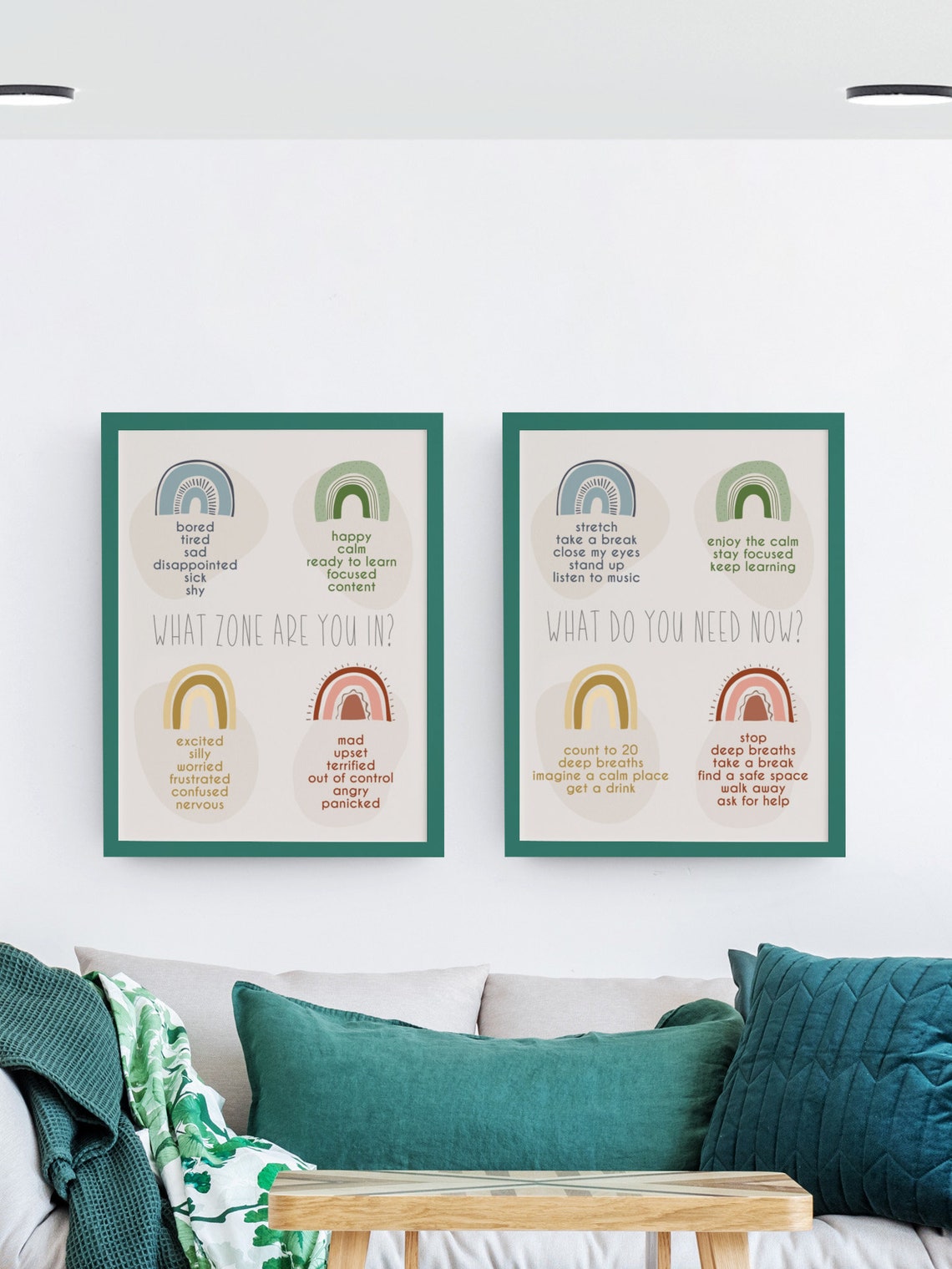 Zones of Regulation Rainbows Printable, Calm Down Corner, School