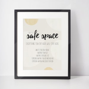 Confidentiality Sign Printable - Safe Space Wall Art for Therapy Office, Counseling Office Decor, School Social Worker Office, Therapist