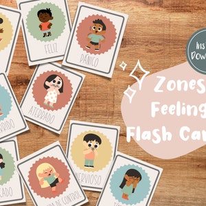 Zonas de Regulación Sentimientos Tarjetas Didácticas, Emotion Flashcards, Regulación de la Emoción, Terapia de Juego, OT Recursos