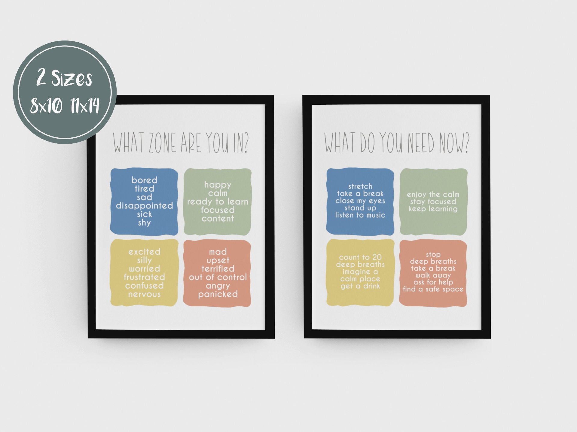 Zones of Regulation Poster, Classroom Calm Down Corner, Coping